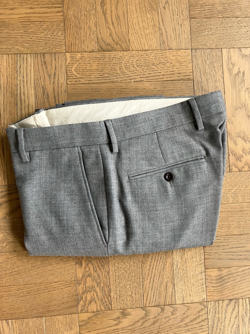 J.Crew Men’s Bowery Slim Fit 100% Wool Light Grey Trousers 30x30